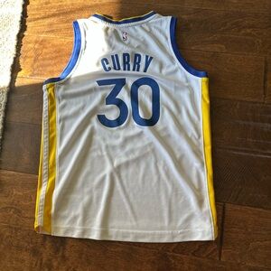 White and Blue Basketball Jersey